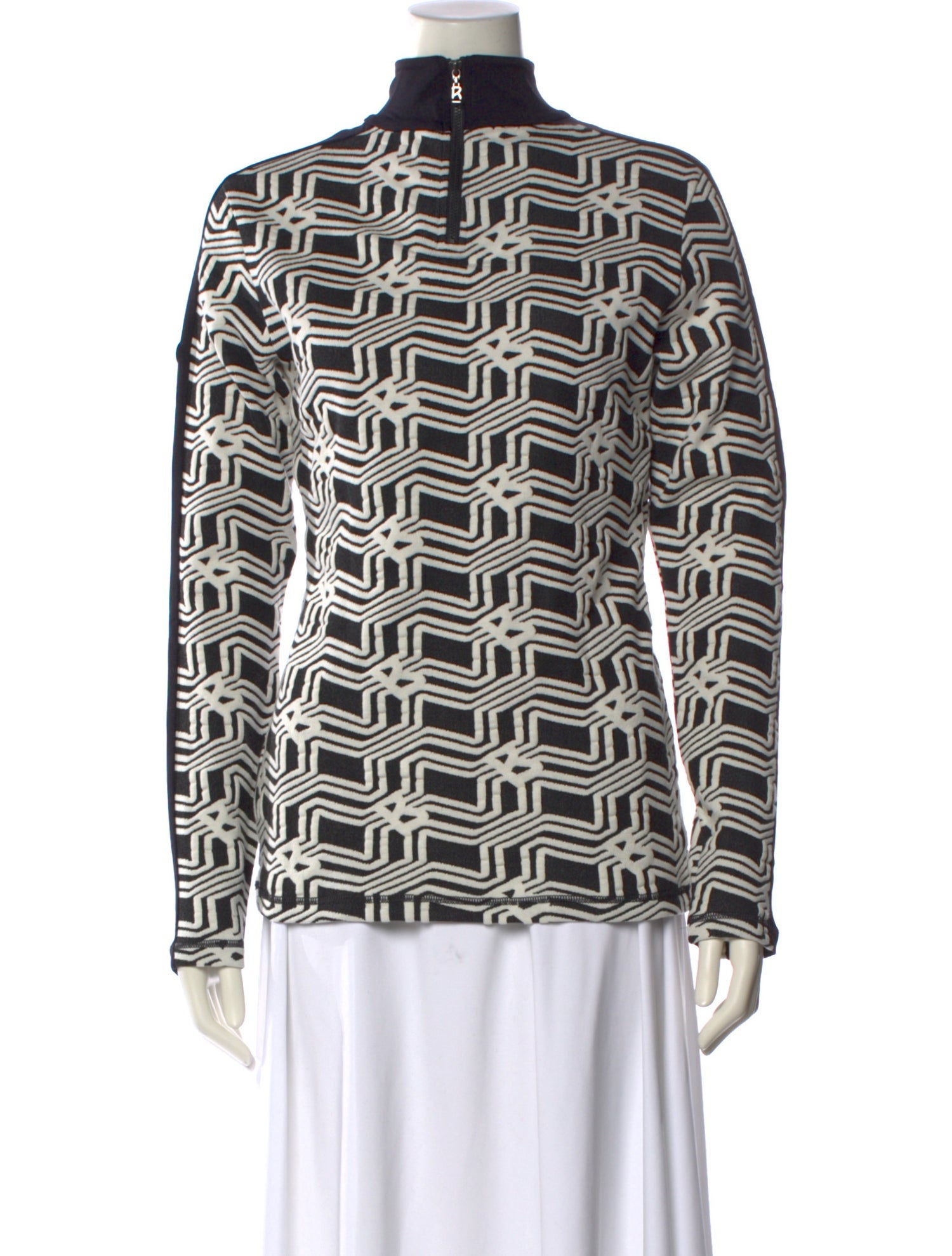 Bogner Printed Mock Neck Blouse w/ Tags