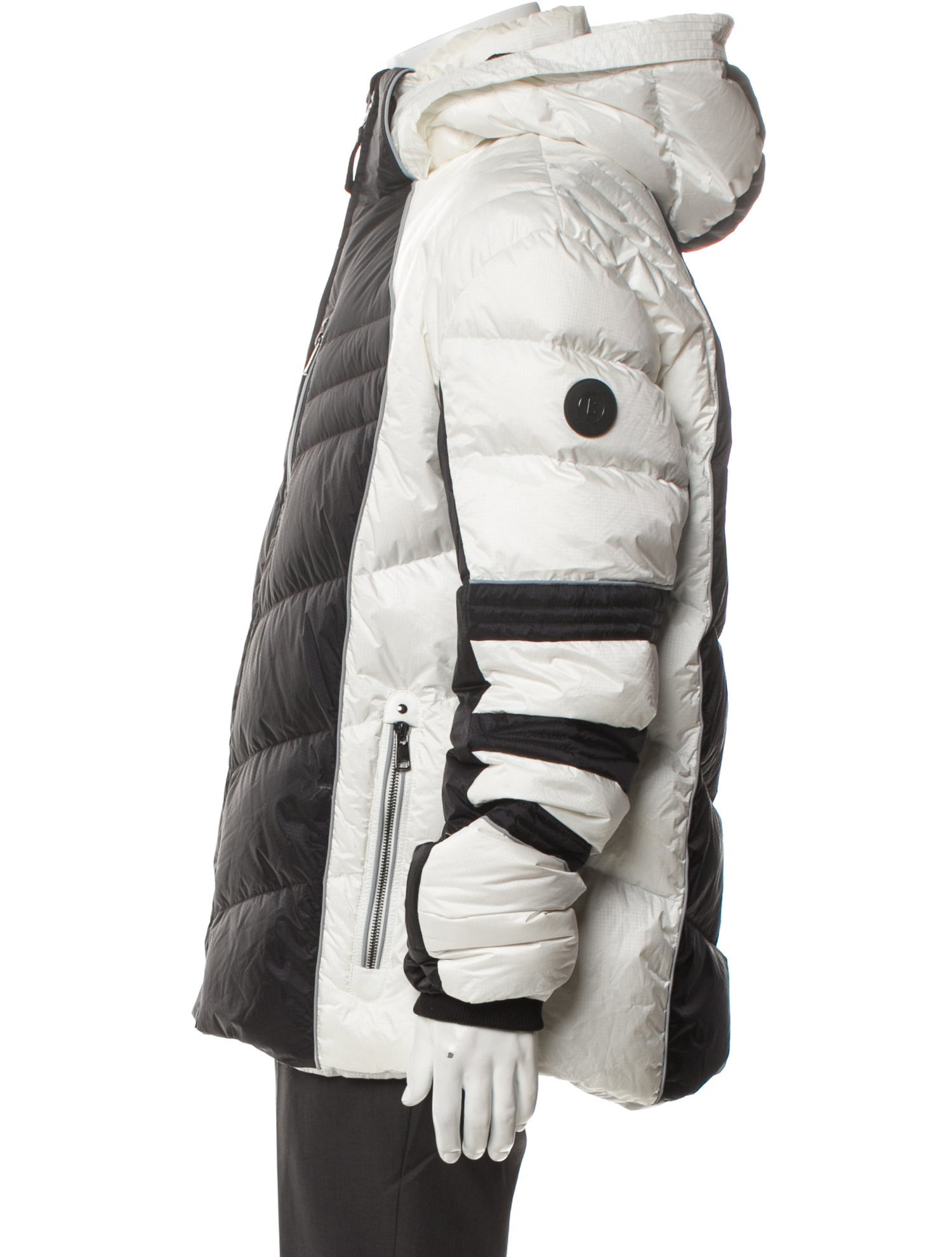 Bogner Colorblock Pattern Puffer Coat