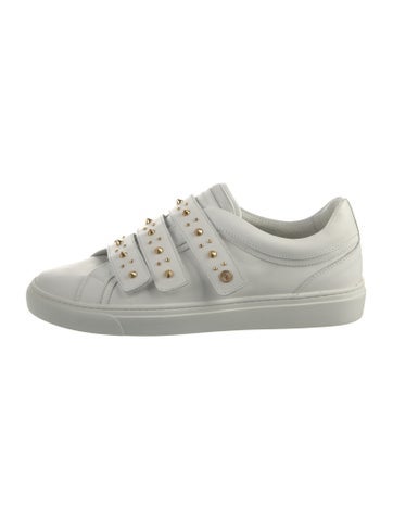 Pre-owned Bogner Leather Studded Accents Sneakers In White