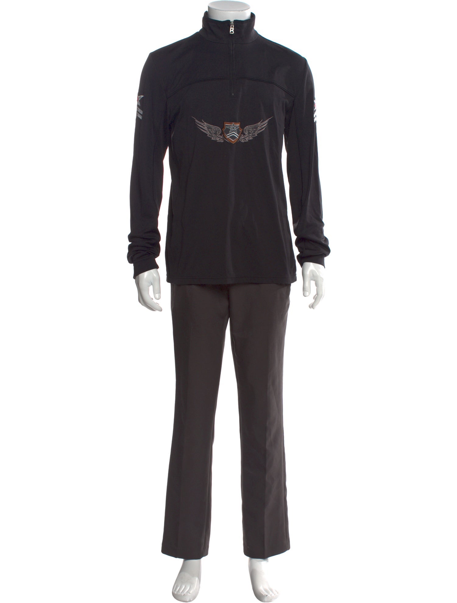 Bogner Graphic Print Mock Neck Polo Shirt