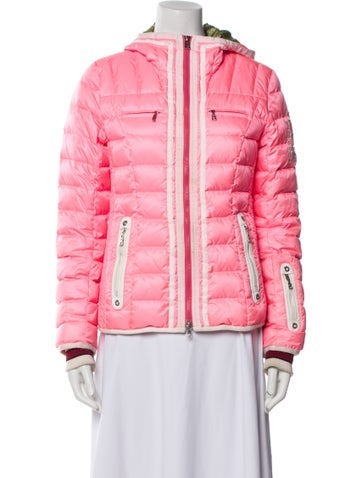 Pre-owned Bogner Striped Down Jacket In Pink