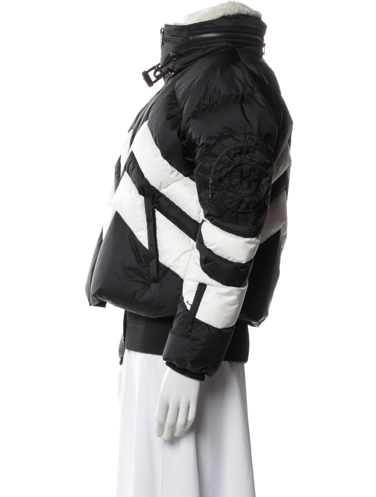 Bogner Colorblock Pattern Bomber Jacket