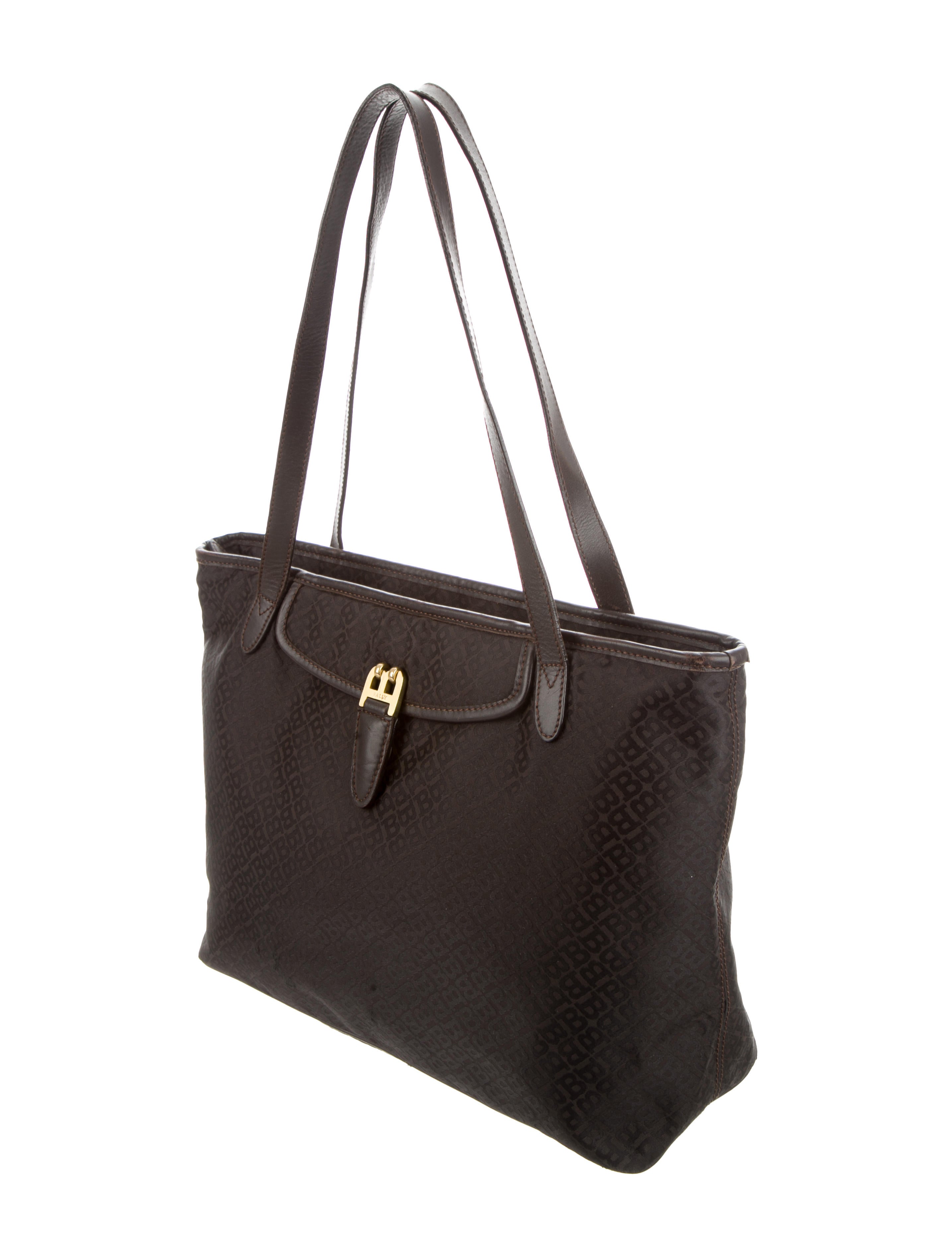 Bally Monogram Canvas Tote Handbags WB226340 The RealReal