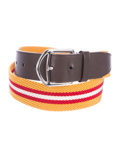Bally Striped Waist Belt yellow