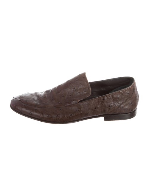Bally Ostrich Dress Loafers brown