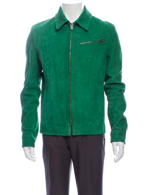 Bally Calf Leather Jacket Green