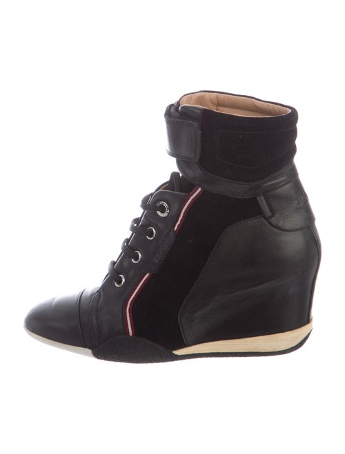 Bally Leather Wedge Sneakers Black