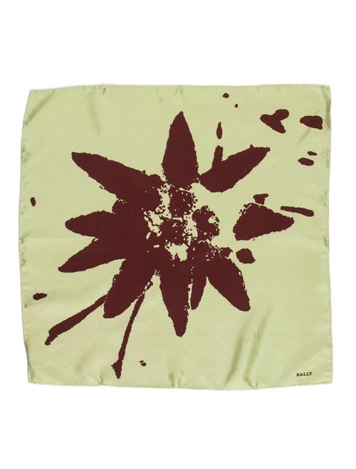 Bally Silk Abstract Print Scarf Green