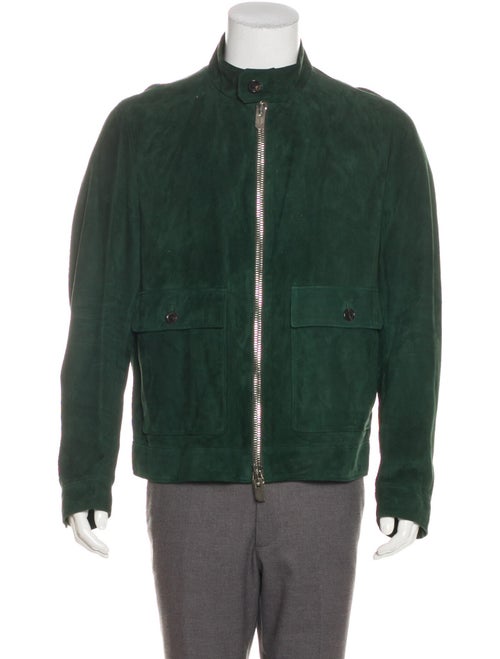 Bally Leather Zip-Up Jacket green