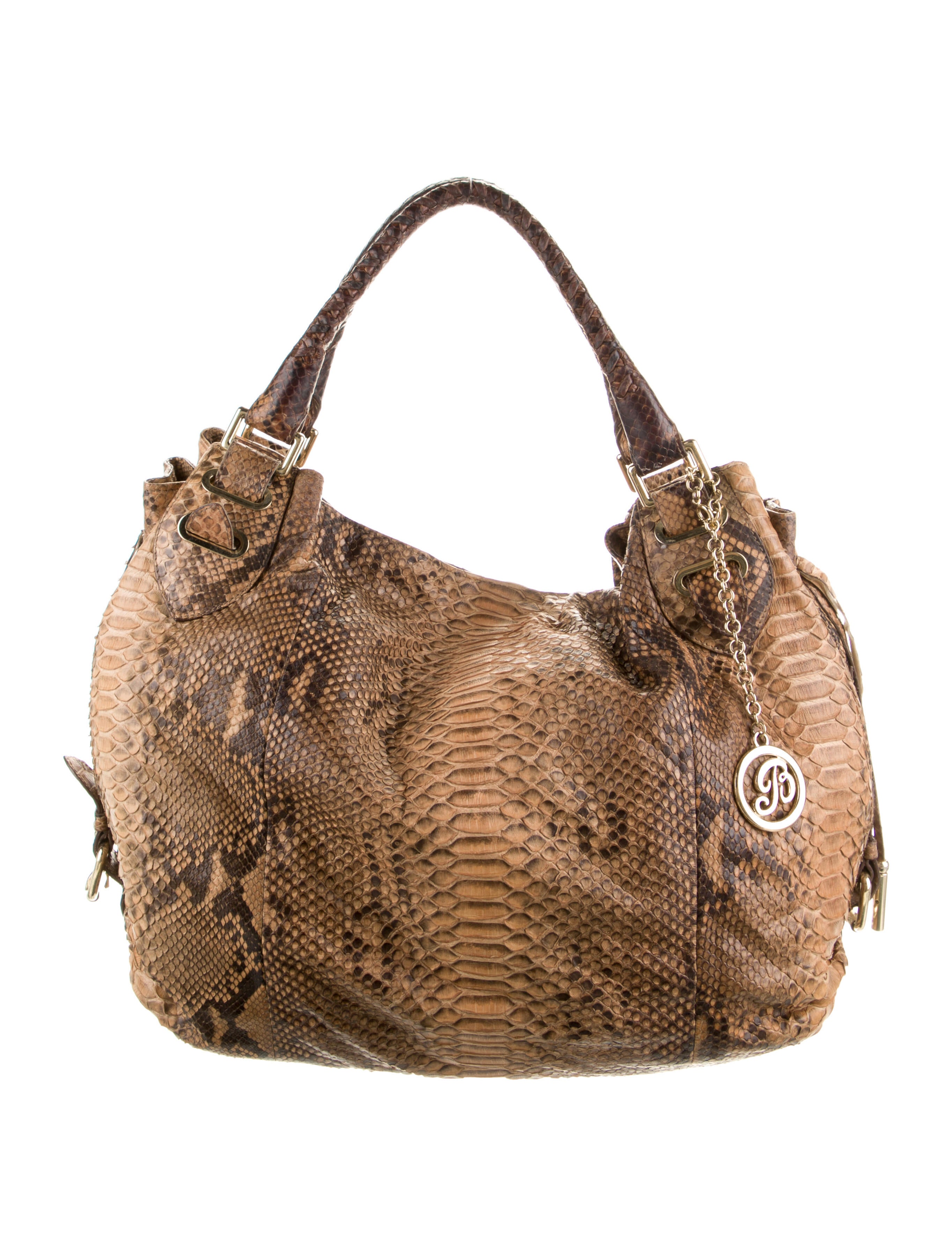 Bally Embossed Leather Handle Bag - Brown Handle Bags, Handbags ...