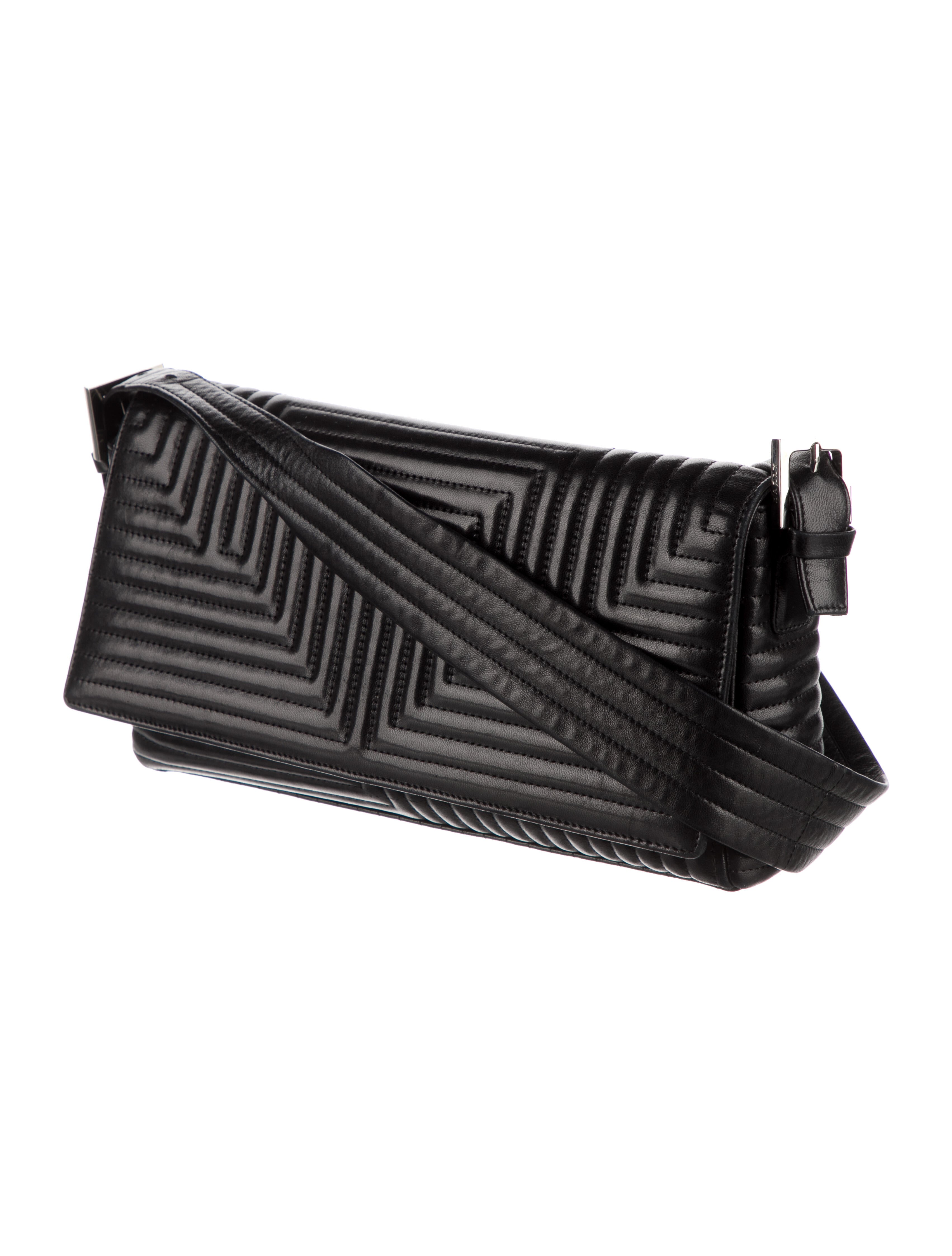 Bally Quilted Leather Shoulder Bag Black Shoulder Bags, Handbags