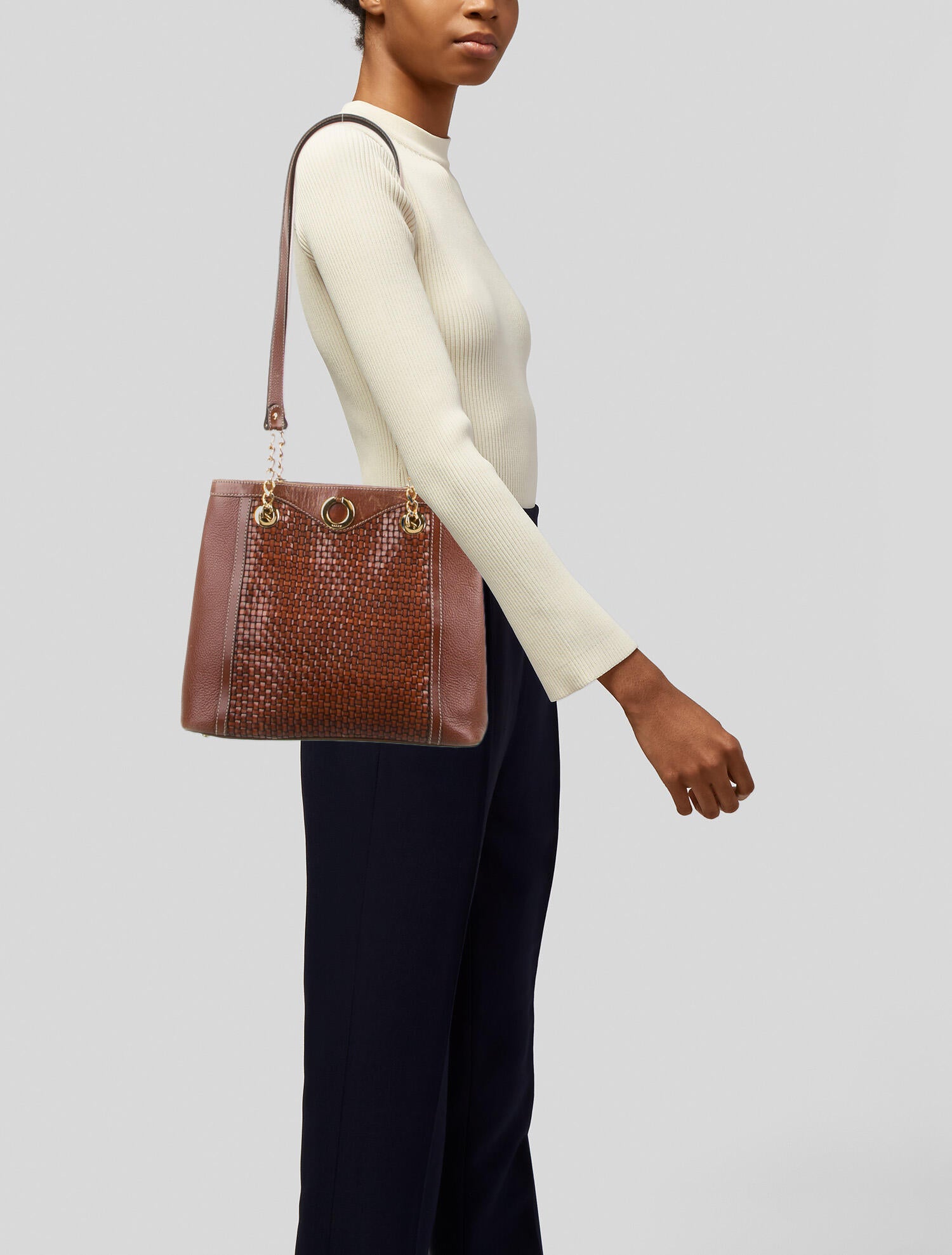 Bally Alligator Flap Bag Brown Shoulder Bags, Handbags WB221434