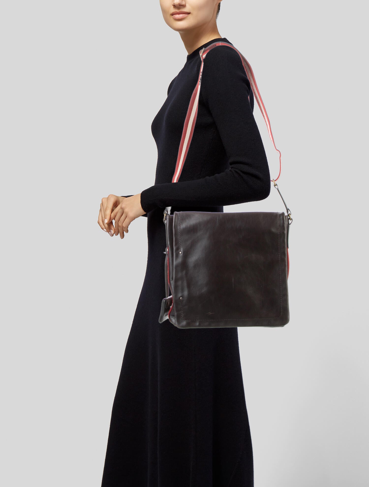 Bally Leather Messenger Bag Brown Crossbody Bags, Handbags WB247983