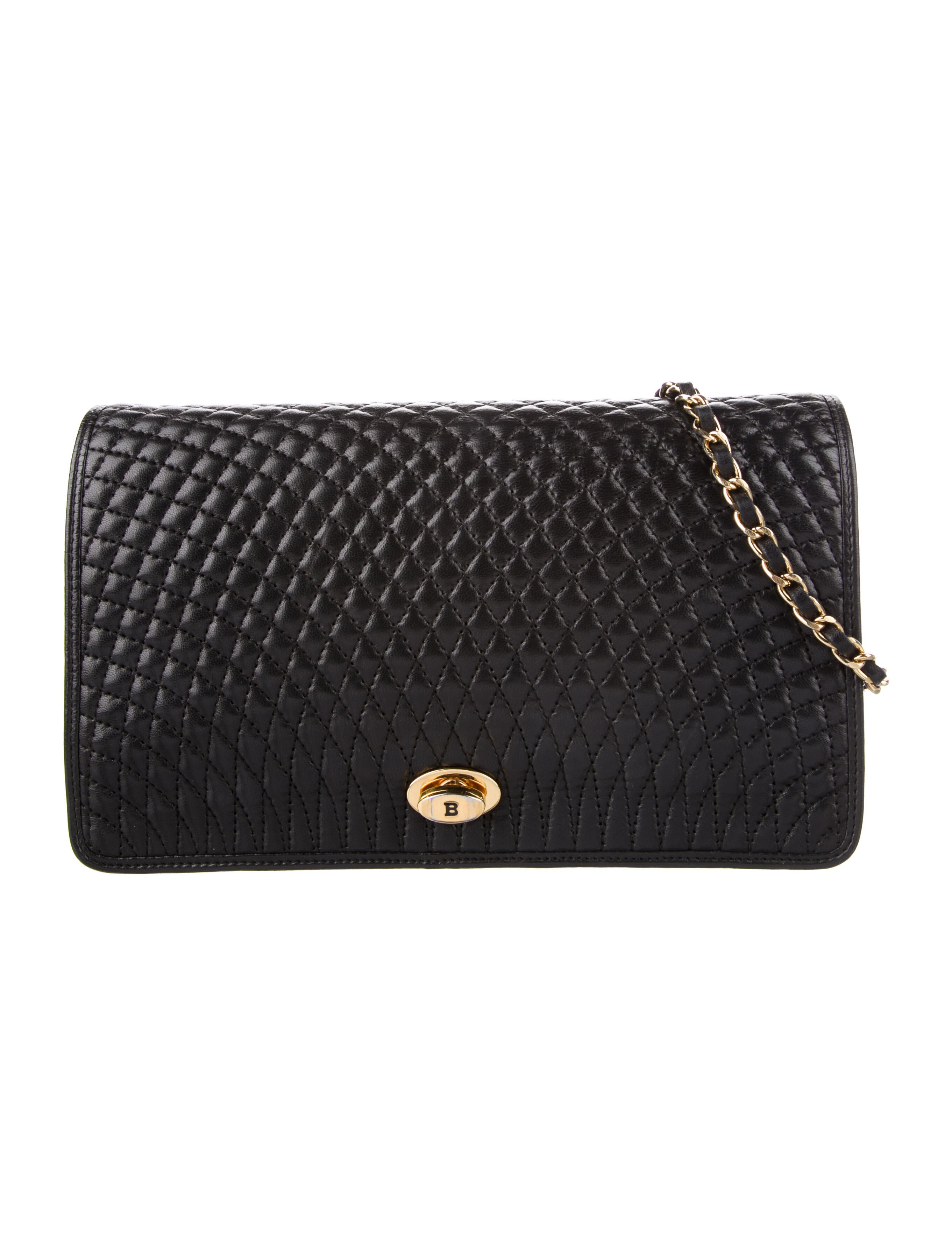 Bally Leather ChainLink Crossbody Bag Black Crossbody Bags, Handbags