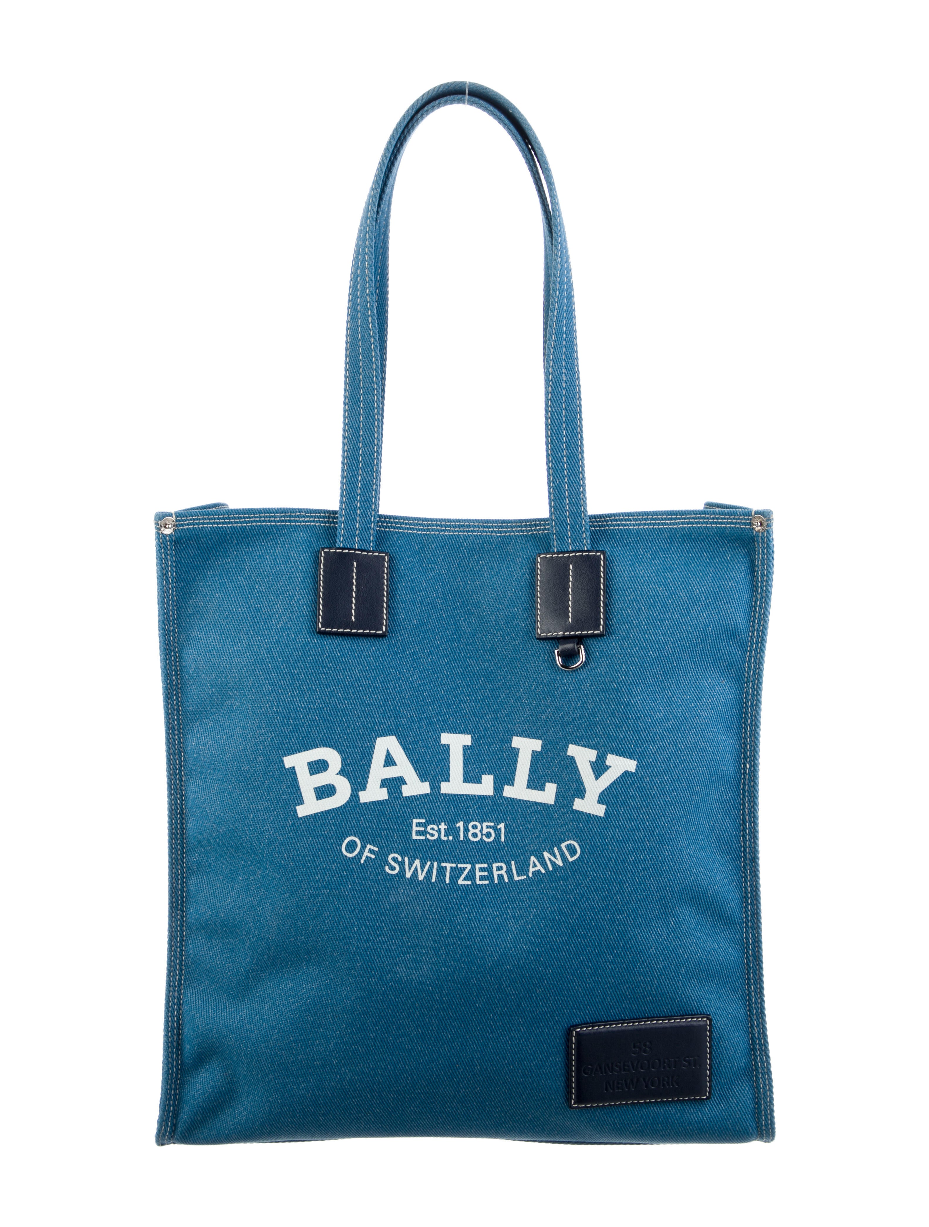 Bally Canvas Logo Tote Blue Totes, Handbags WB249108 The RealReal