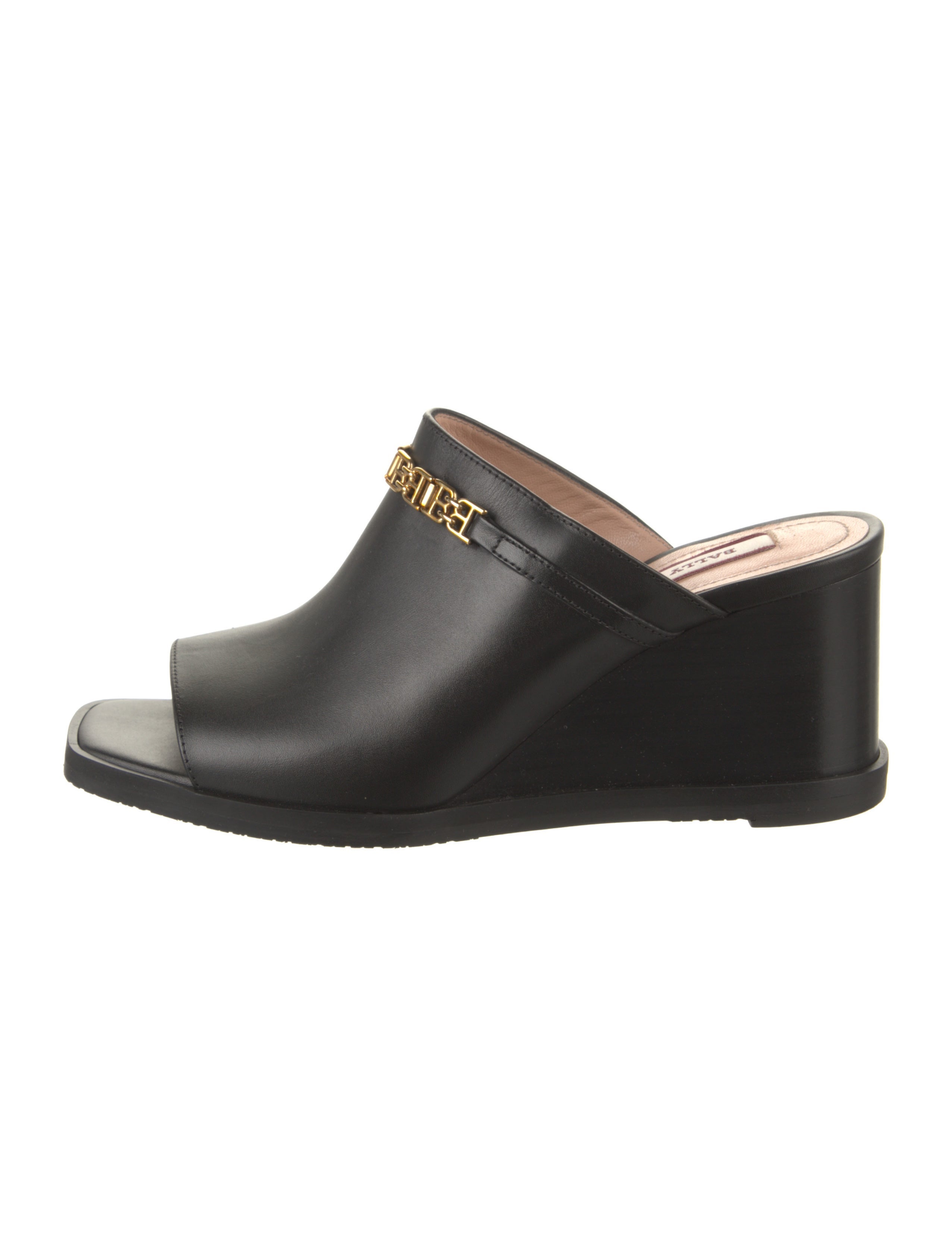 サンダル・ミュール Bally Black Calfskin Leather Sandals With l Trim And Bally Leather Sandals - Black Sandals, Shoes - WB251172