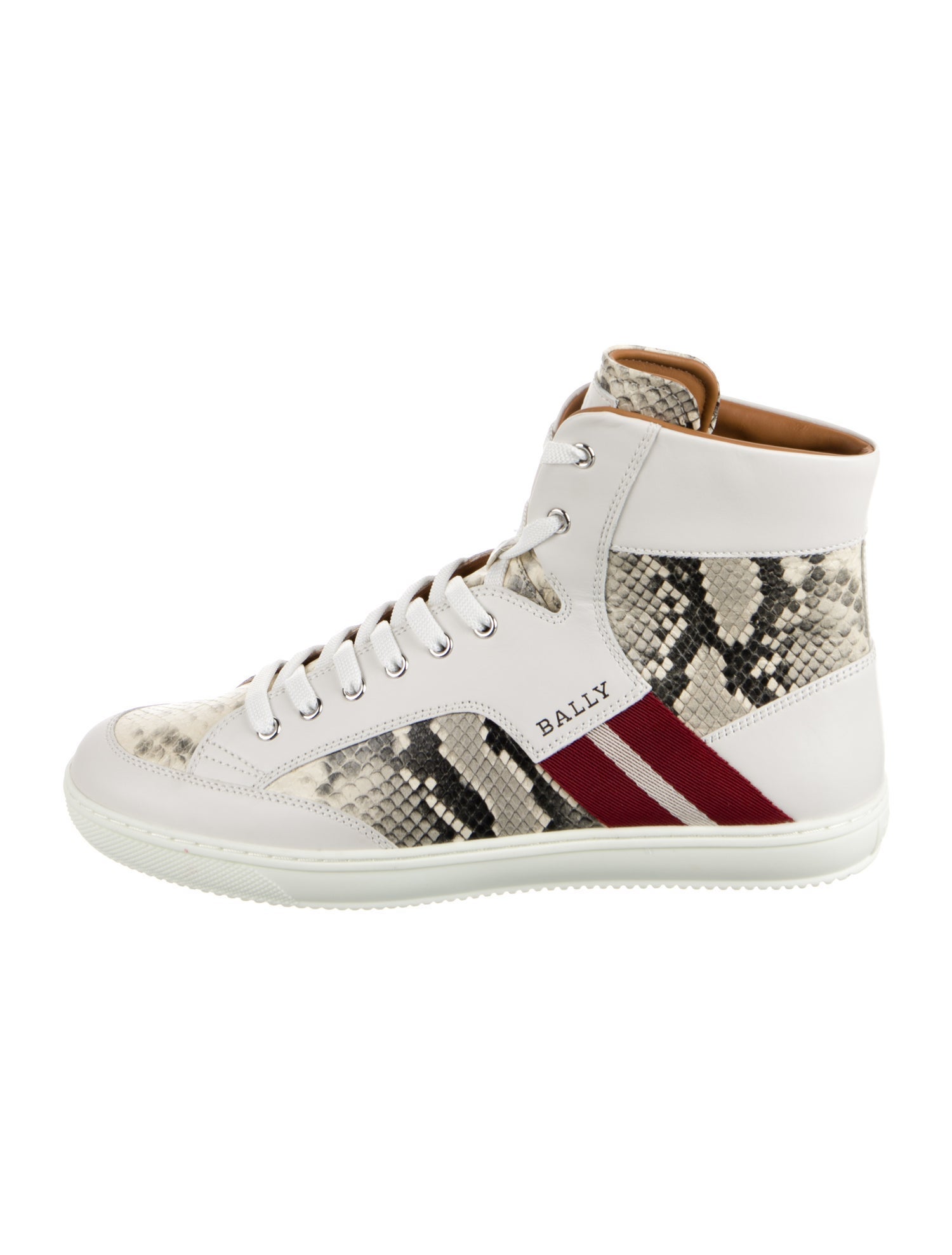 Bally Calf Leather Animal Print Sneakers