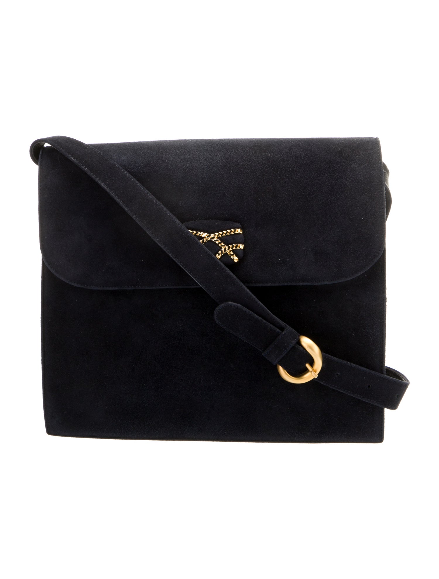 Bally Leather Trim Suede Crossbody Bag Blue Crossbody Bags, Handbags