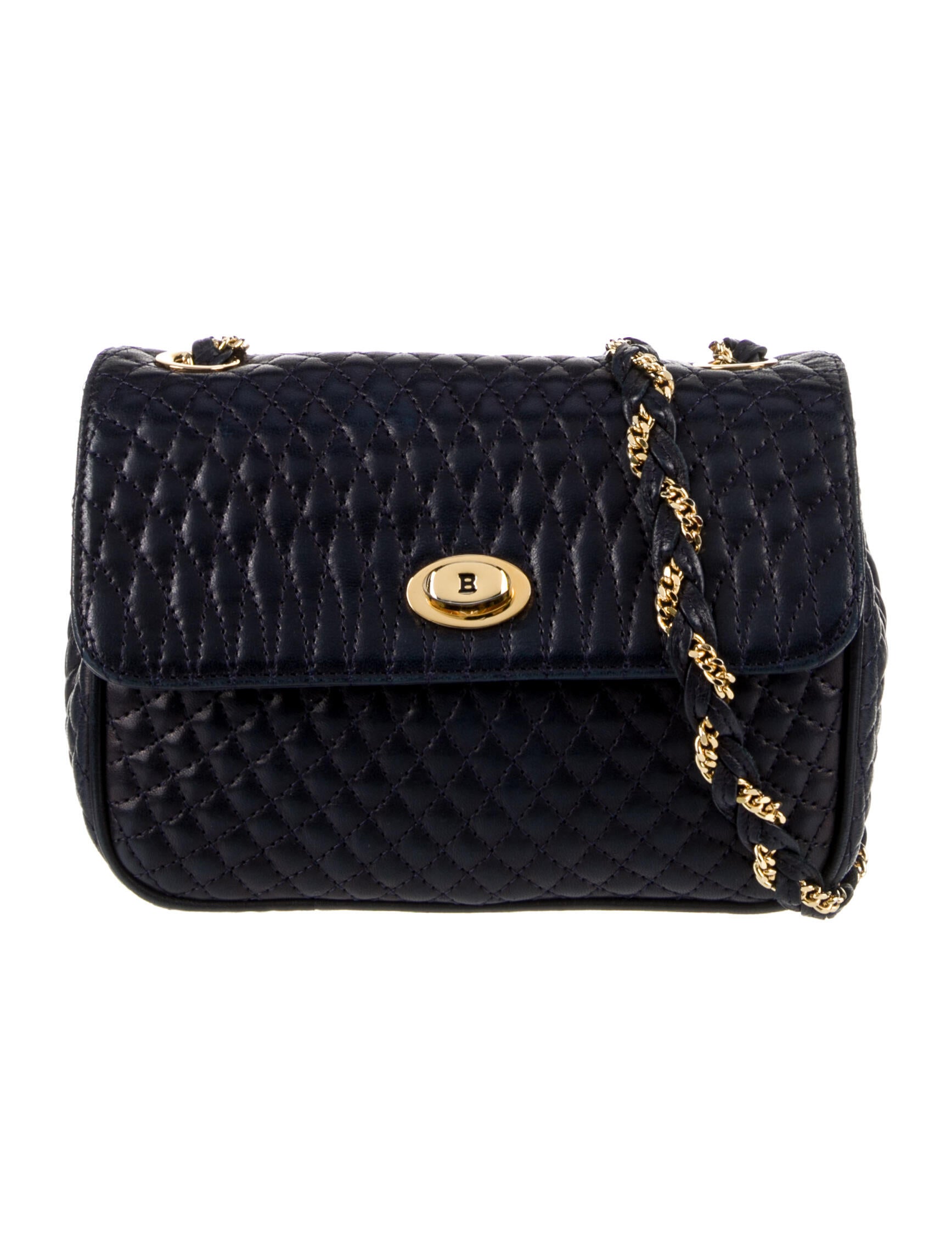 Bally Chain-Link Quilted Leather Crossbody Bag - Blue