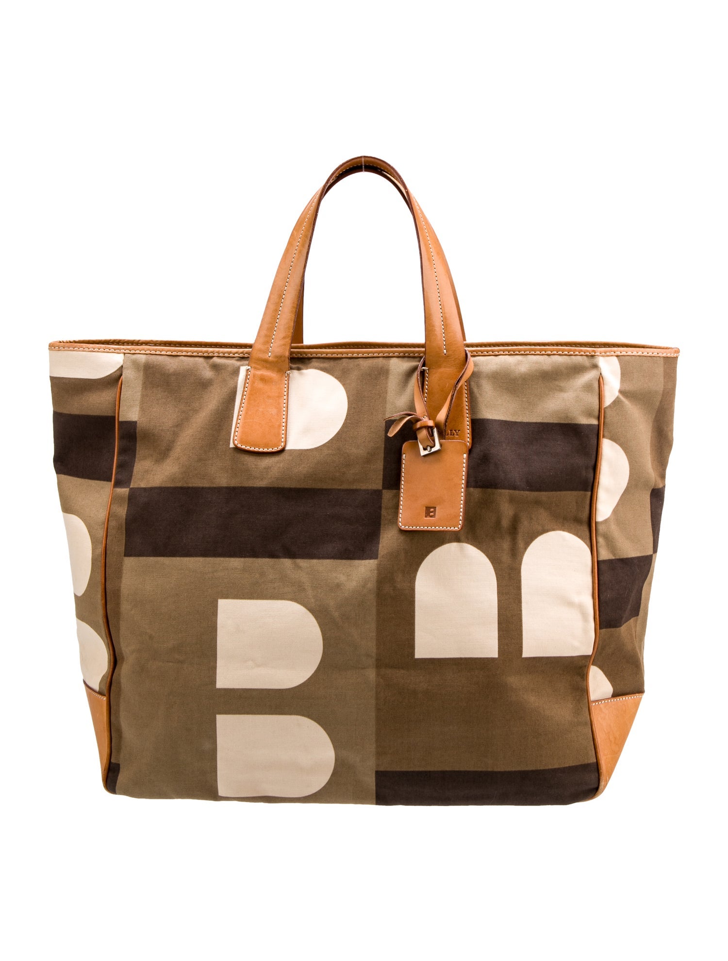 Bally Canvas Pattern Tote Green Totes, Handbags WB262824 The RealReal