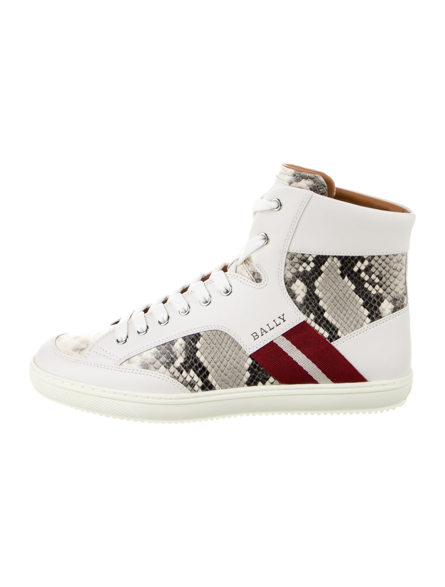 Bally Embossed Leather Animal Print Sneakers