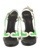 Bally Leather Colorblock Pattern Slingback Sandals