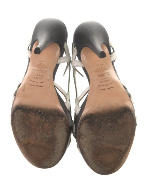 Bally Leather Colorblock Pattern Slingback Sandals