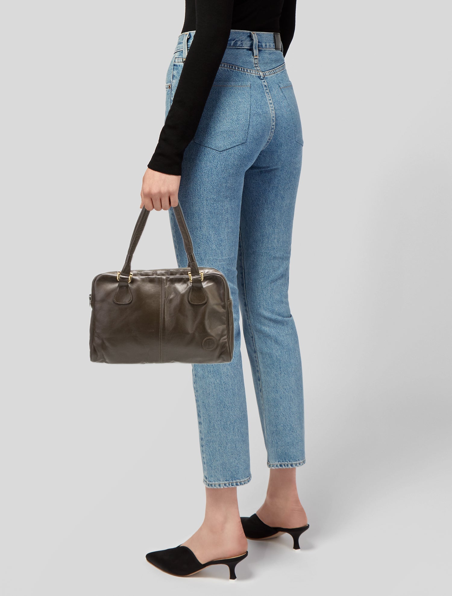 Bally Leather Top Handle Bag
