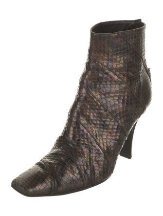 Bally Python Animal Print Boots
