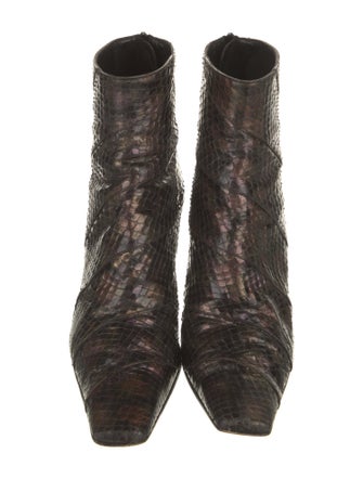 Bally Python Animal Print Boots