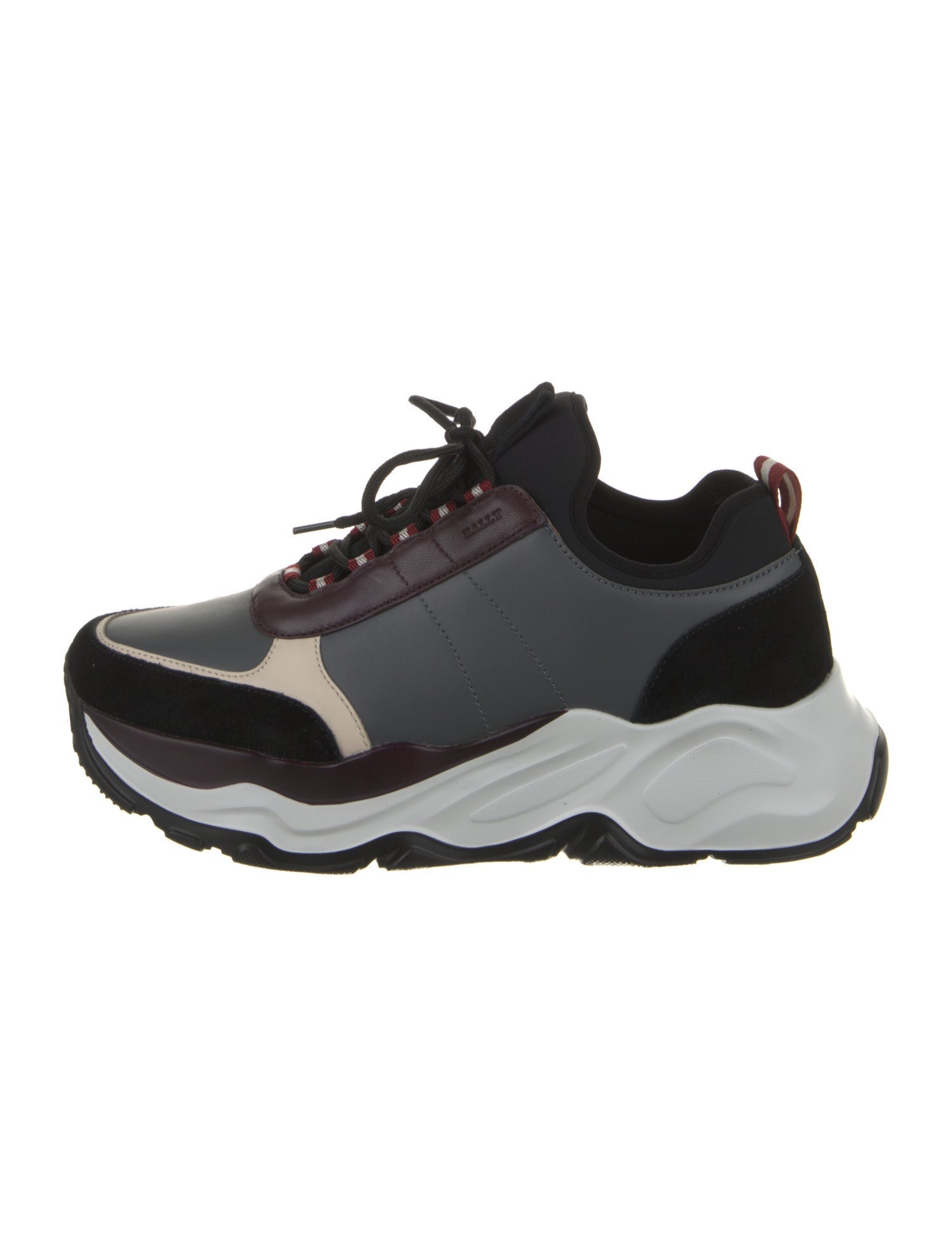 Bally Leather Colorblock Pattern Sneakers