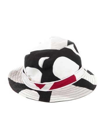 Bally Hats White patterned bucket hat