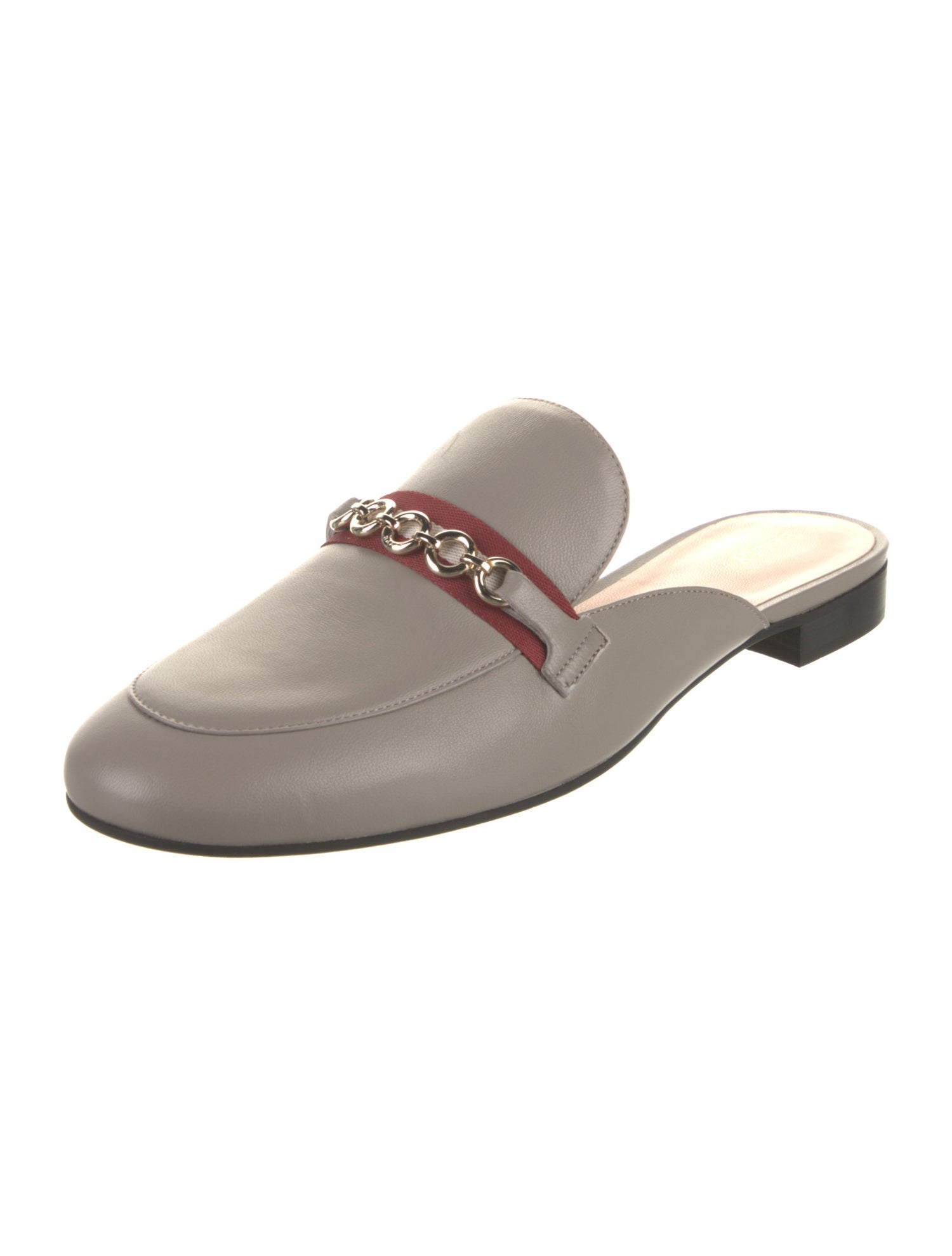 Bally Leather Chain-Link Accents Mules