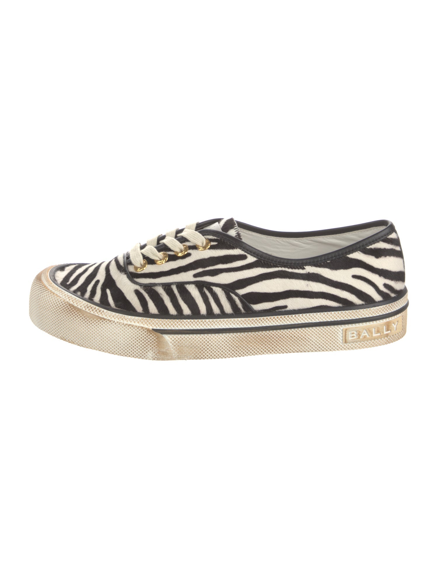 Bally Ponyhair Animal Print Sneakers