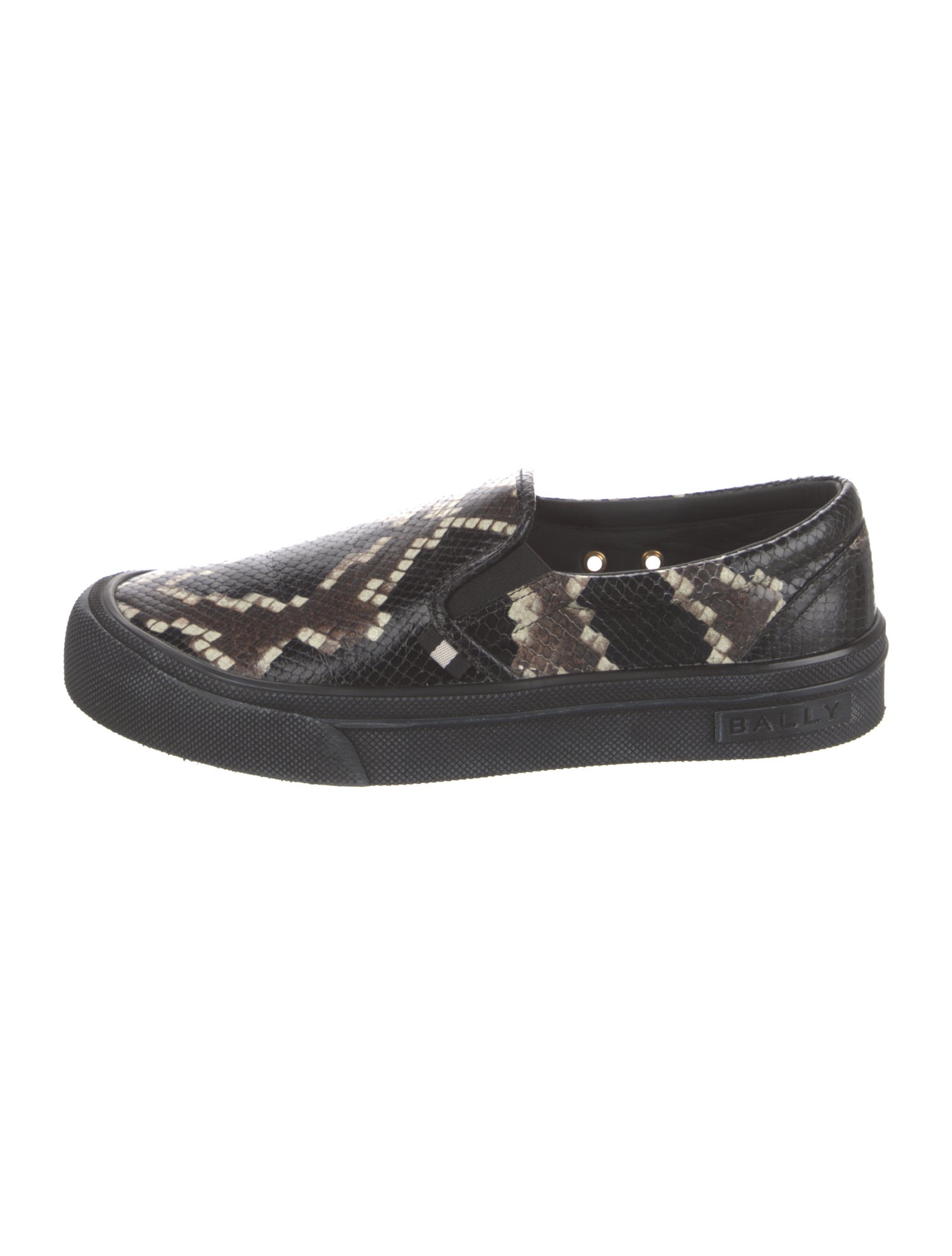 Bally Embossed Leather Animal Print Sneakers