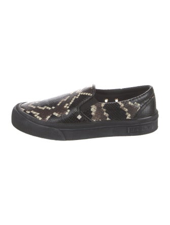 Bally Embossed Leather Animal Print Sneakers