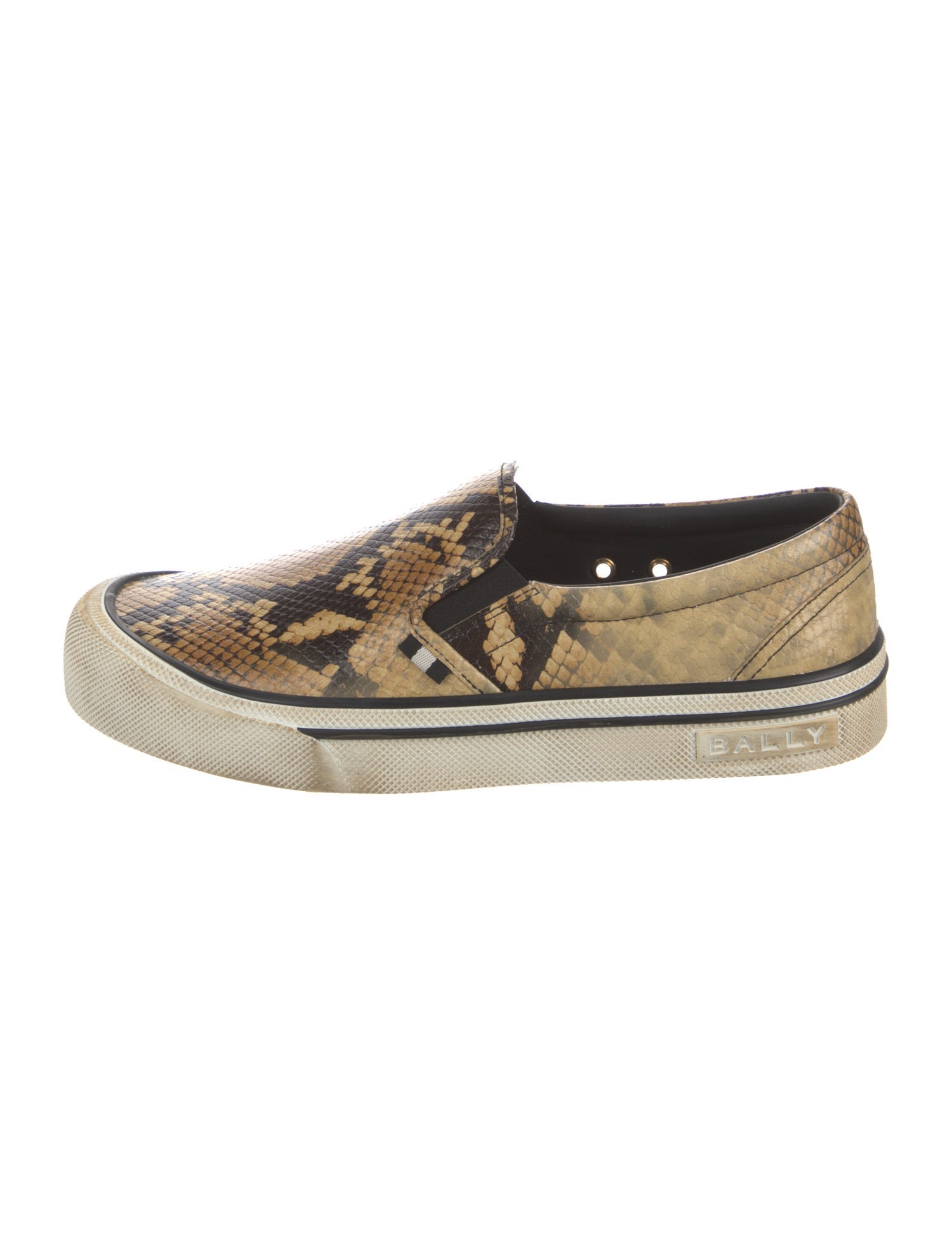Bally Snakeskin Animal Print Sneakers