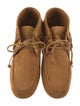 Bally Suede Fringe Trim Accent Moccasins