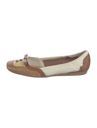 Bally Leather Colorblock Pattern Ballet Flats