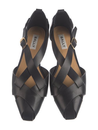Bally Leather Cutout Accent D'Orsay Flats