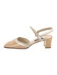 Bally Leather Colorblock Pattern Slingback Pumps