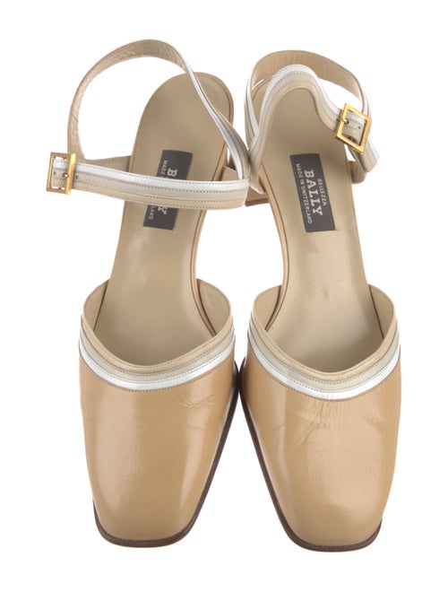 Bally Leather Colorblock Pattern Slingback Pumps