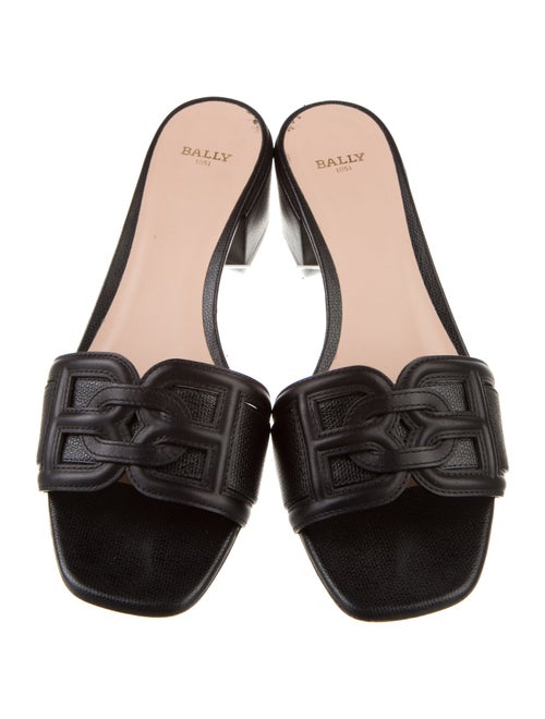 Bally Leather Studded Accents Slides