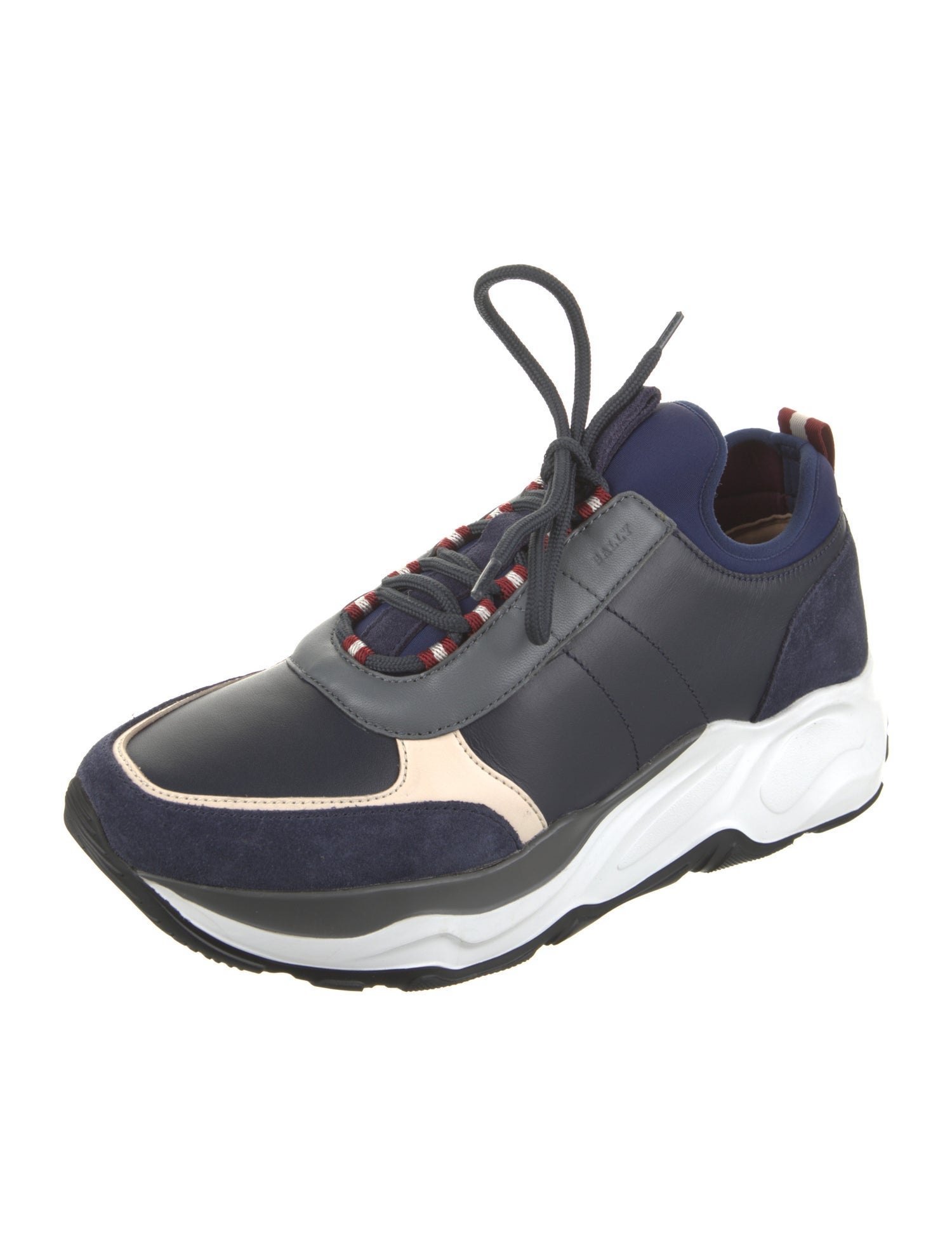 Bally Leather Colorblock Pattern Sneakers