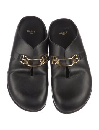 Bally Leather Chain-Link Accents Slides