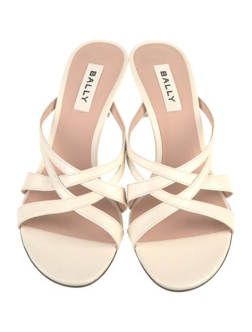 Bally Leather Crystal Embellishments Slides