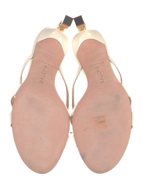 Bally Leather Crystal Embellishments Slides