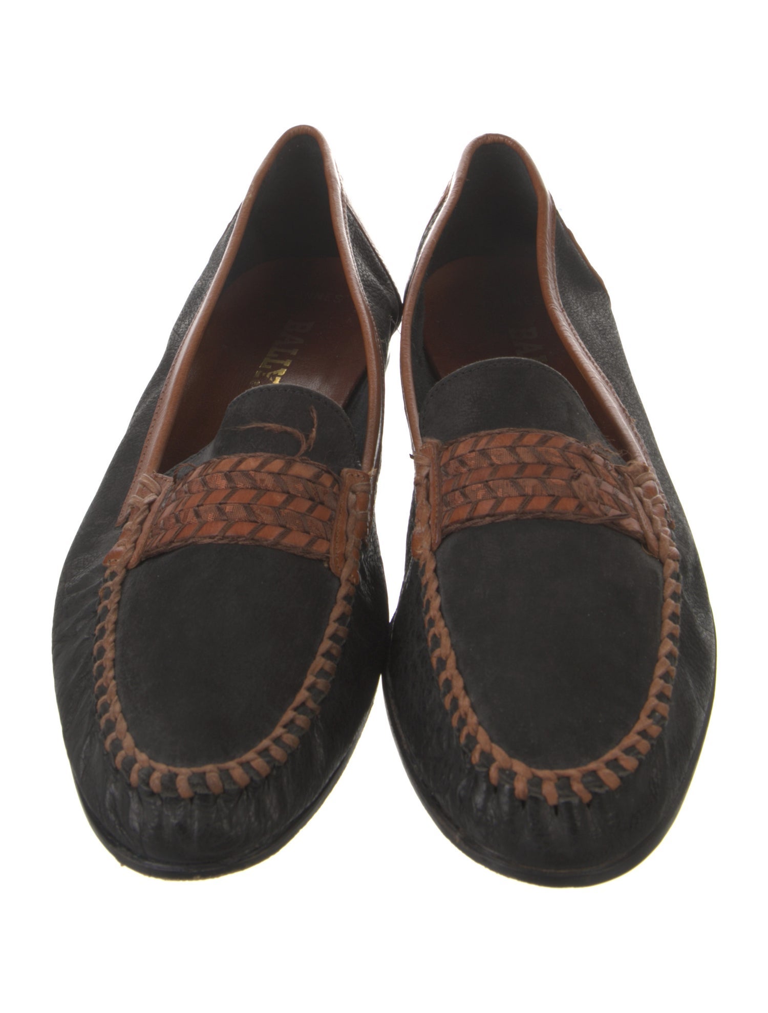 Bally Leather Colorblock Pattern Loafers