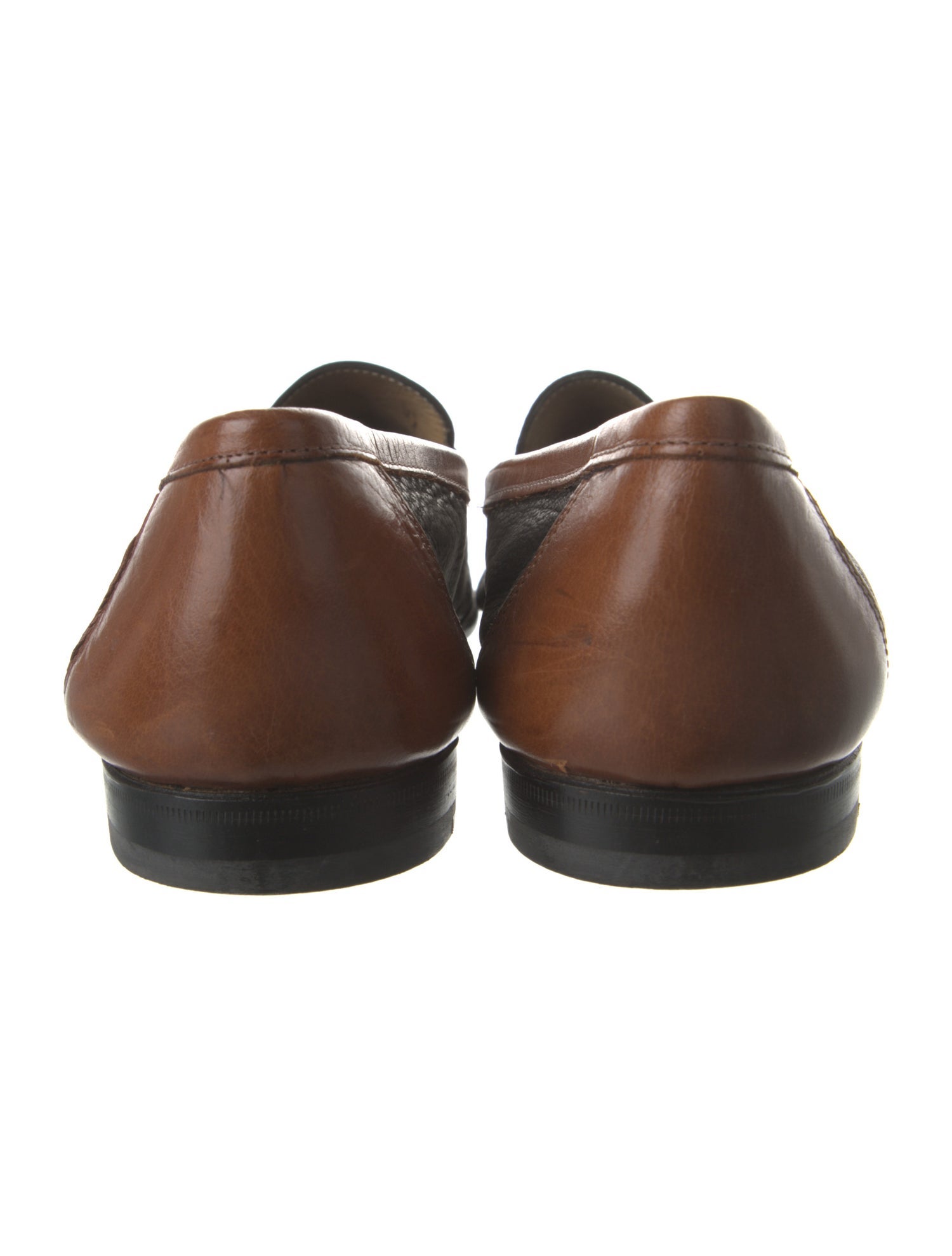 Bally Leather Colorblock Pattern Loafers