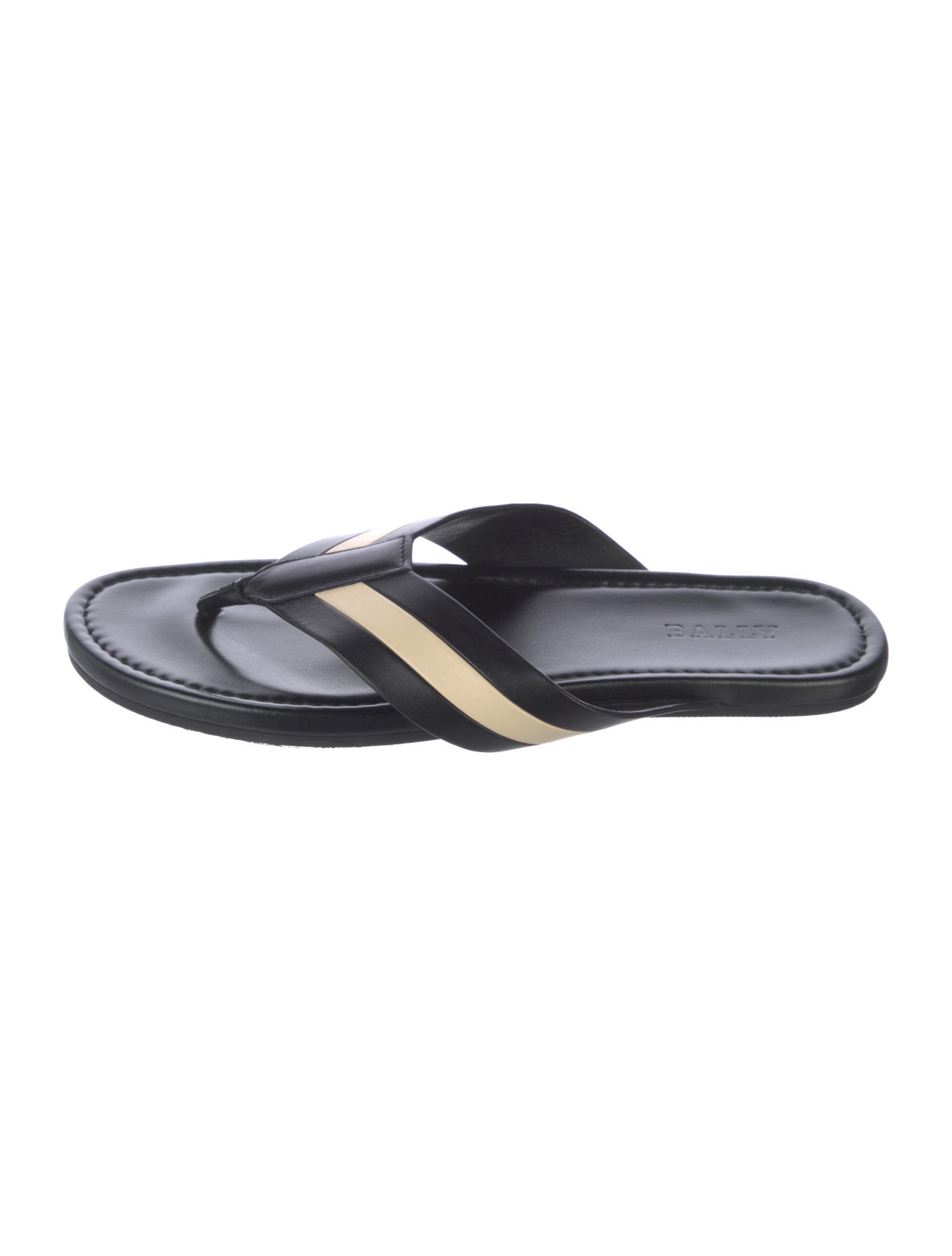 Bally Leather Colorblock Pattern Flip Flops